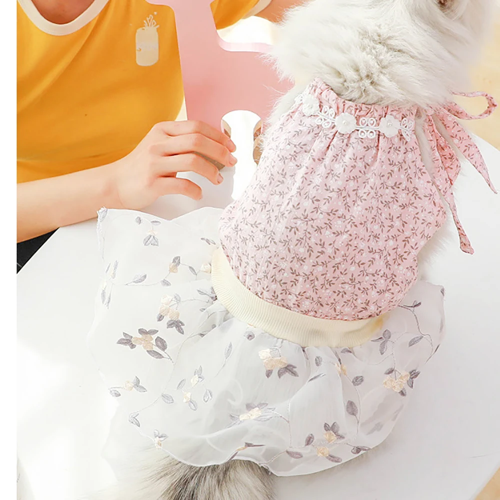 

Летняя одежда для собак, милое платье, тонкая юбка, солнцезащитный крем для маленьких собак, чихуахуа, Бишон, фотоэлемент для щенка