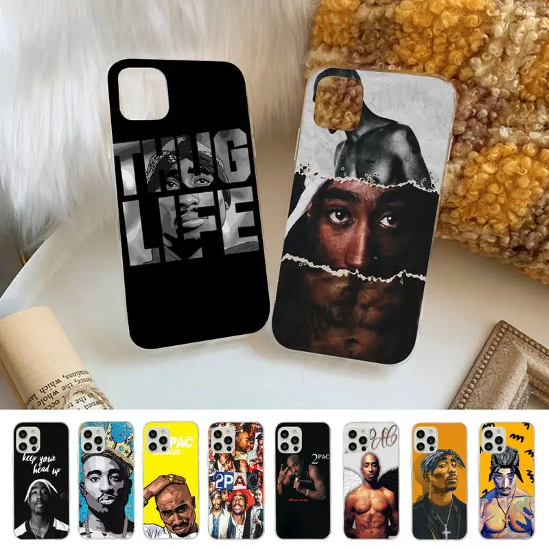 

Rapper 2pac singer Tupac Phone Case for iPhone 11 12 13 Mini Pro Max 8 7 6 6S Plus X 5 SE 2020 XR XS Case shell