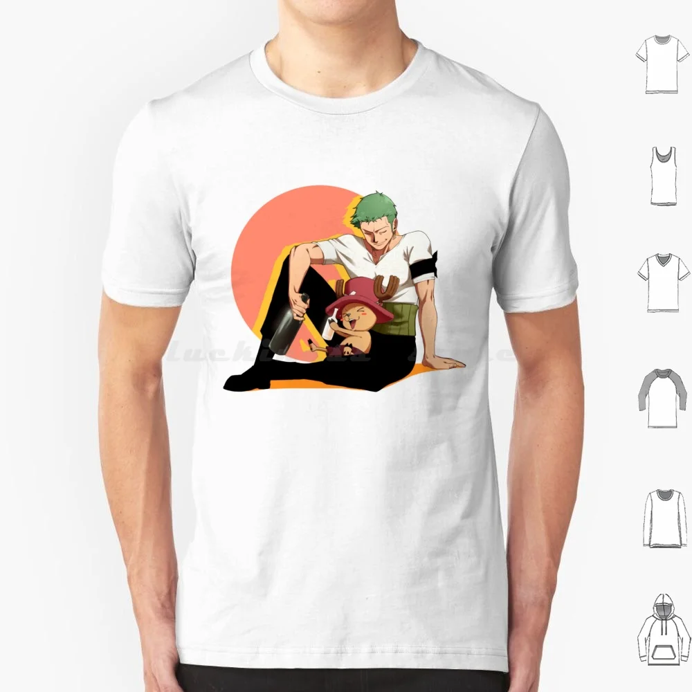 Футболка с принтом роророноа Зоро х Тони Чоппер Хлопковая мужская женская Diy принт Аниме Манга демон Луффи брикет Пираты