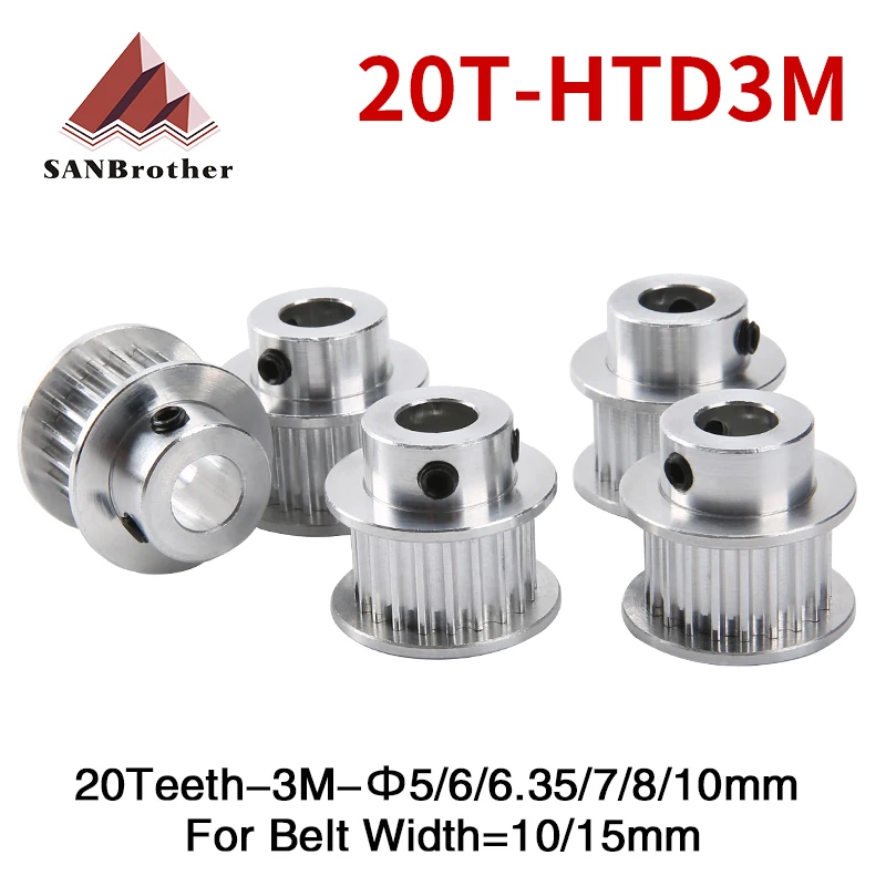20 зубов HTD 3M синхронный шкив диаметром 5/6/6 35/7/8/10 мм для ширины 10/15 ремень ГРМ зубьев