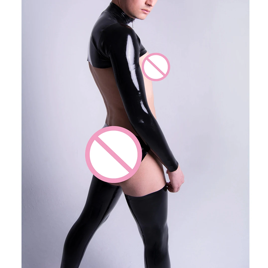 Сексуальная латексная Мужская накидка на руку с длинными рукавами резиновый