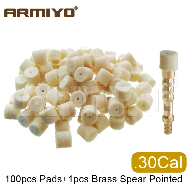 Полировальная накладка Armiyo .17 калибра ~ .38 100 шт. шерстяная войлочная