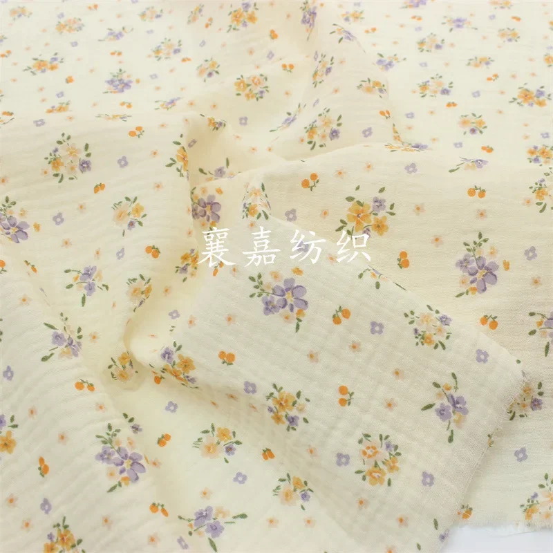 Новинка двойная марля маленькая Хлопковая пижама с цветочным рисунком детское