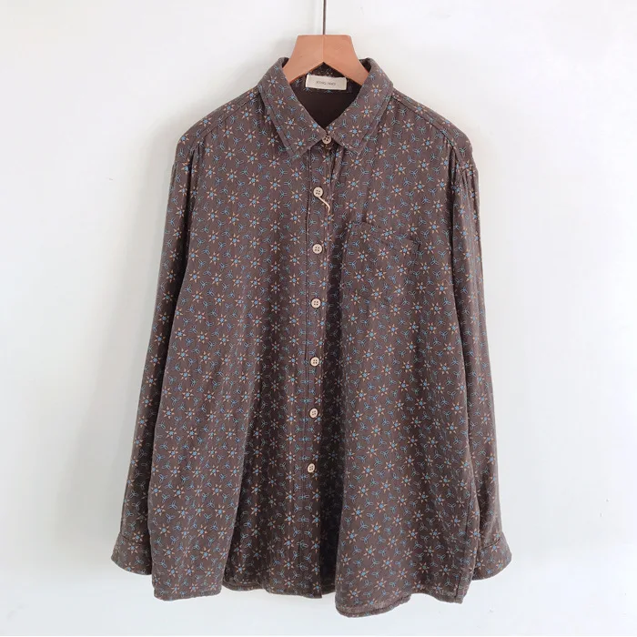 Новинка Осенние хлопковые рубашки Женские базовые Топы с принтом для девочек