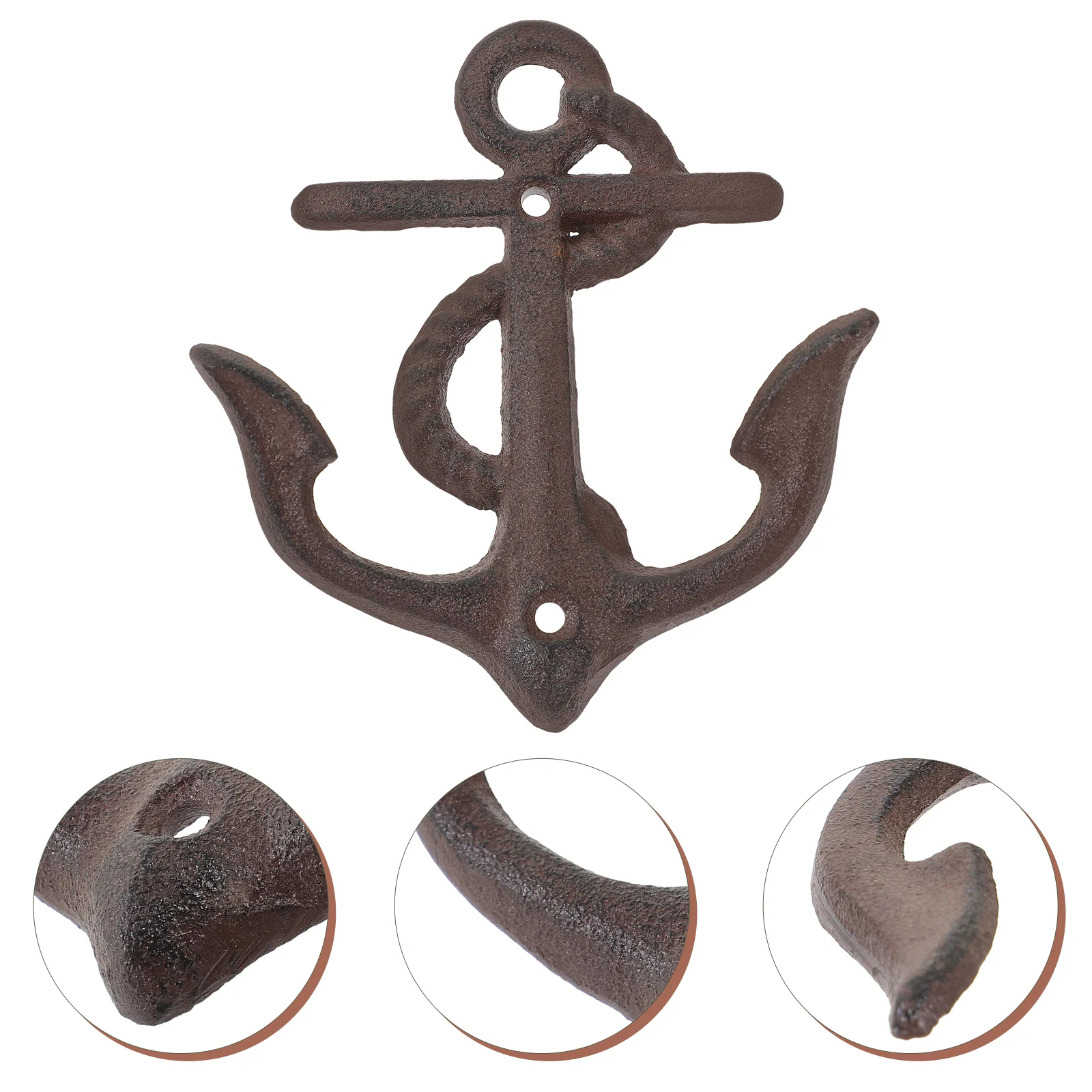 

Vintage Style Wall Hanger Cast Iron Anchor Shaped Hanger for Home Dorm Shop