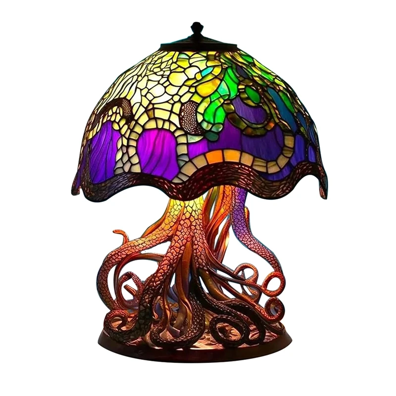 

Stained Glass Plant Series Table Lamps Atmosphere Light Mushroom Dark Decoration Mushroom Lamp Ornament