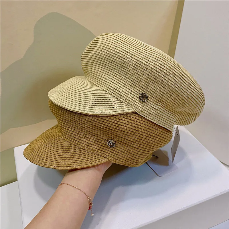 

202203-2509255 summer Japan style natural plant fiber fine grass solid classic leisure lady baseball hat men women visors cap