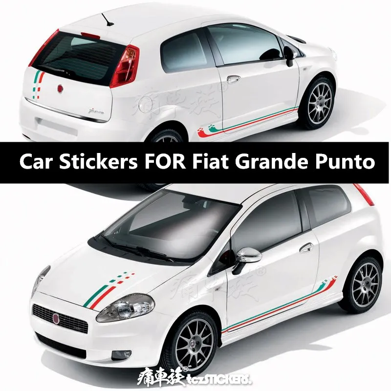 

Новые Пользовательские Автомобильные наклейки для Fiat Grande Punto кузов внешний флаг узор декоративная наклейка пленка