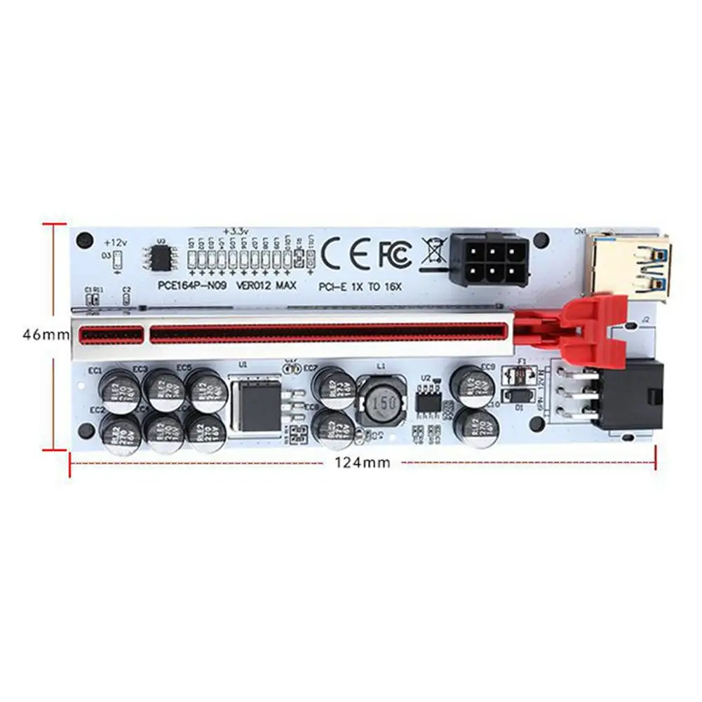 3/6/10Pcs Pci e Riser Ver012 Max PCI-E Card Adapter Multiplier PCI Express 1x 16x USB 3.0 for Mining with LED Indicator |