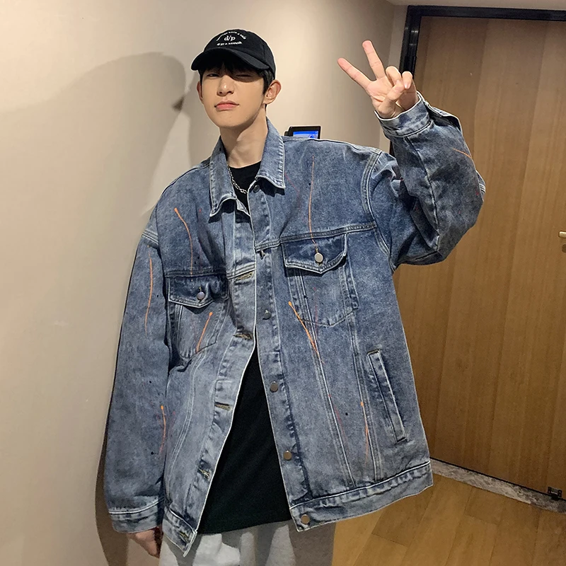 

2022 New Spring Men's Casual Denim Jacket Fashion Classic Style Cotton Jeans Coat Male Streetwear Brand Quality Clothes A03