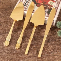 creative european and american style exquisite handle birthday cake cutting golden triangle knife shovel set
