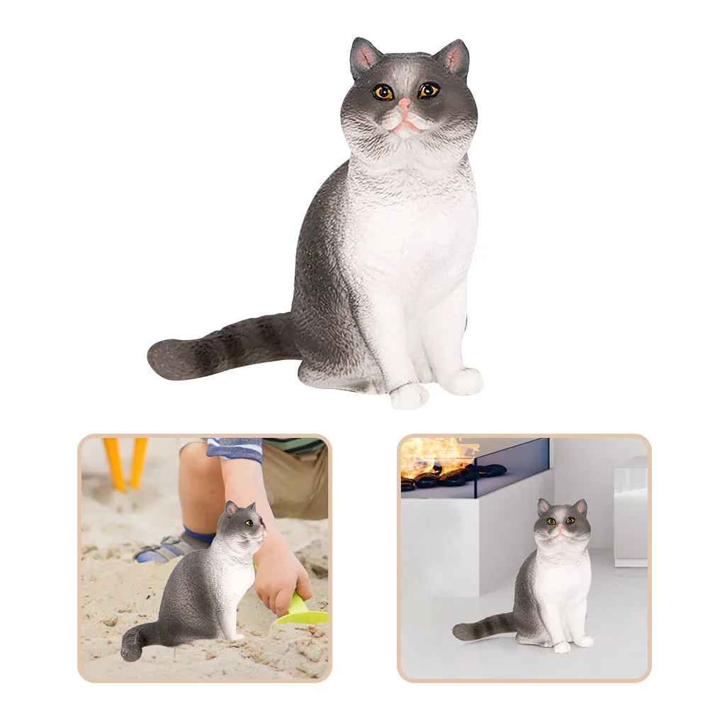 

Creative Cat Craft Statue Cartoon Kitten Figurine Desktop Cat Adornment