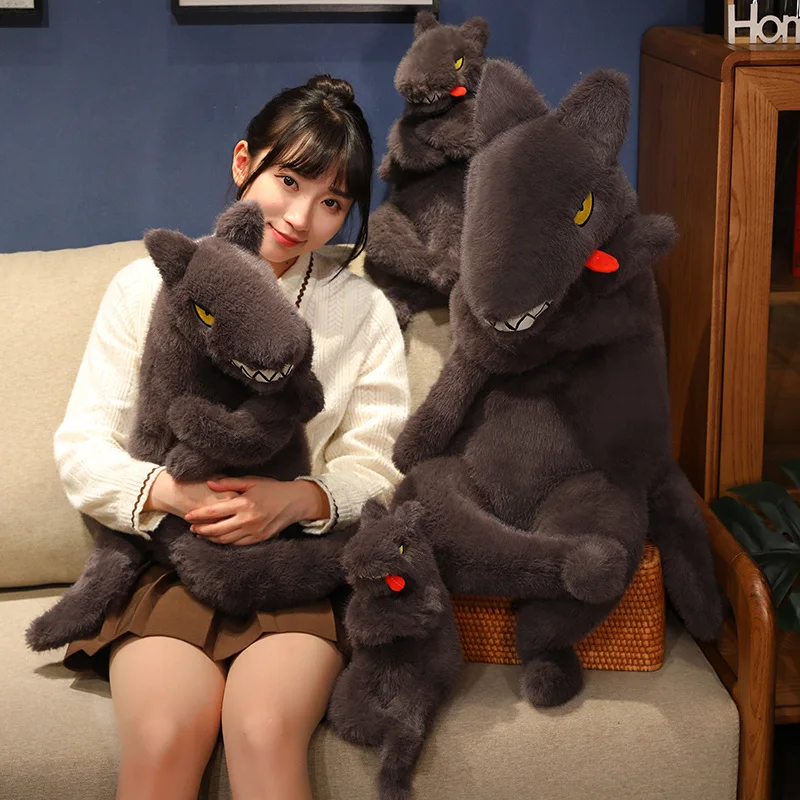 Мультяшные животные плюшевые игрушки зеленые динозавры оранжевые лисы Черные