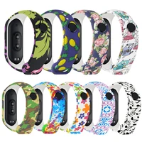 strap for xiaomi mi band 6 5 4 3 clolrful printed wrist silicone strap for miband 5 6 4 3 watchband flowers bracelet replacement