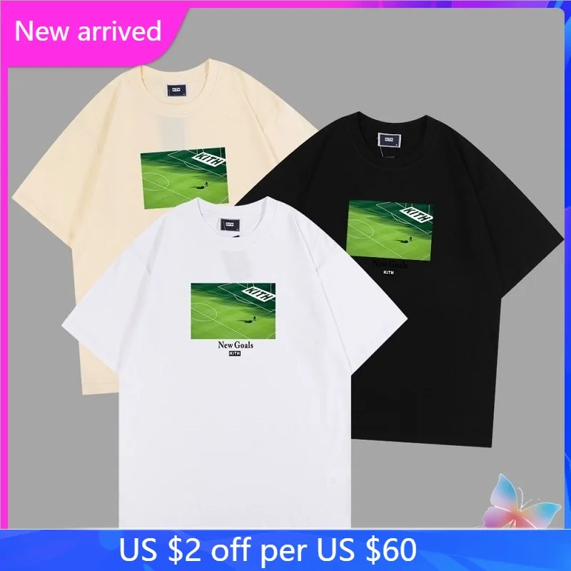 

KITH Tshirt Green Football Field Inspirational Slogan Print Cotton Short Sleeve Tee