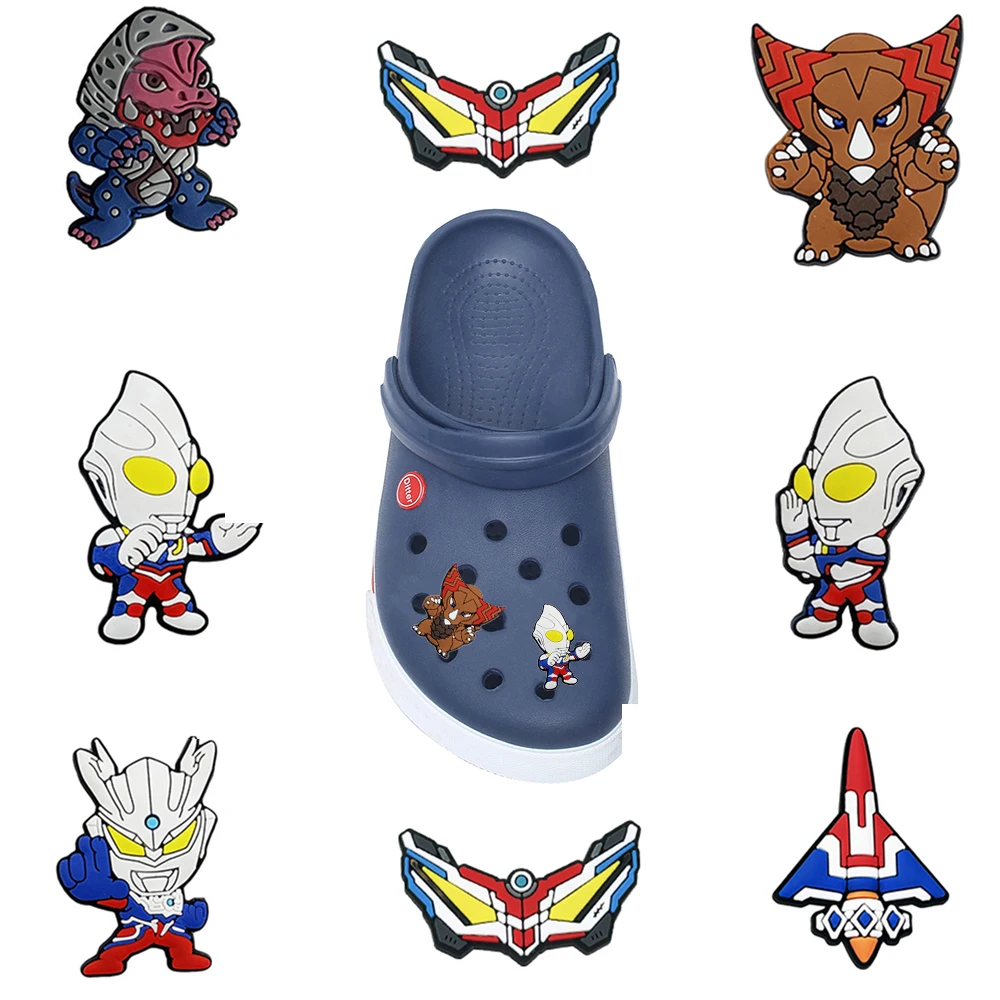 

Одиночная распродажа, 1 шт., подвески для обуви Ultraman и Monster, аксессуары из ПВХ, украшение для обуви «сделай сам» для детей Croc JIBZ, подарки на Рождество