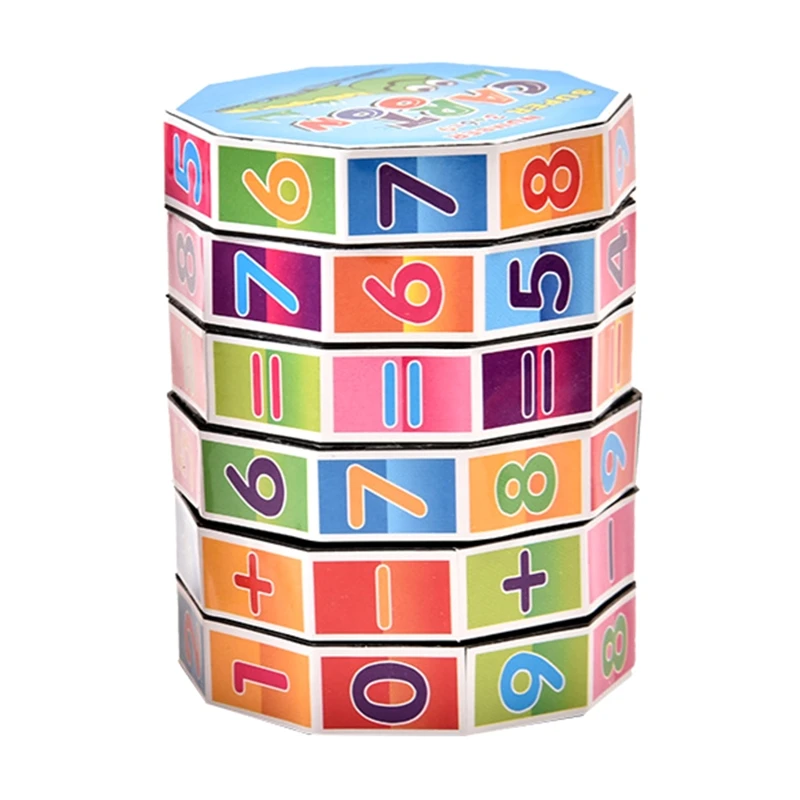

Mathematics Toy Calculating Learning Puzzle 2-in-1 Magic Cube for Toddler Early Learning Math Props Kids Montessori Gift G2AE