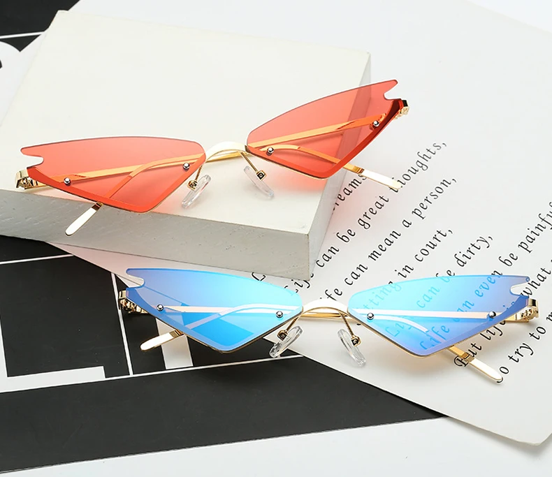 2022 Fashion Cool Unique Future Style Slim Cat Eye Sunglasses Women UV400 Brand Designer Sun Glasses Oculos De Sol | Аксессуары для