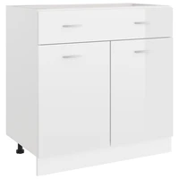 bottom cabinet chipboard drawer cabinet kitchen furniture high gloss white 80x46x81 5 cm