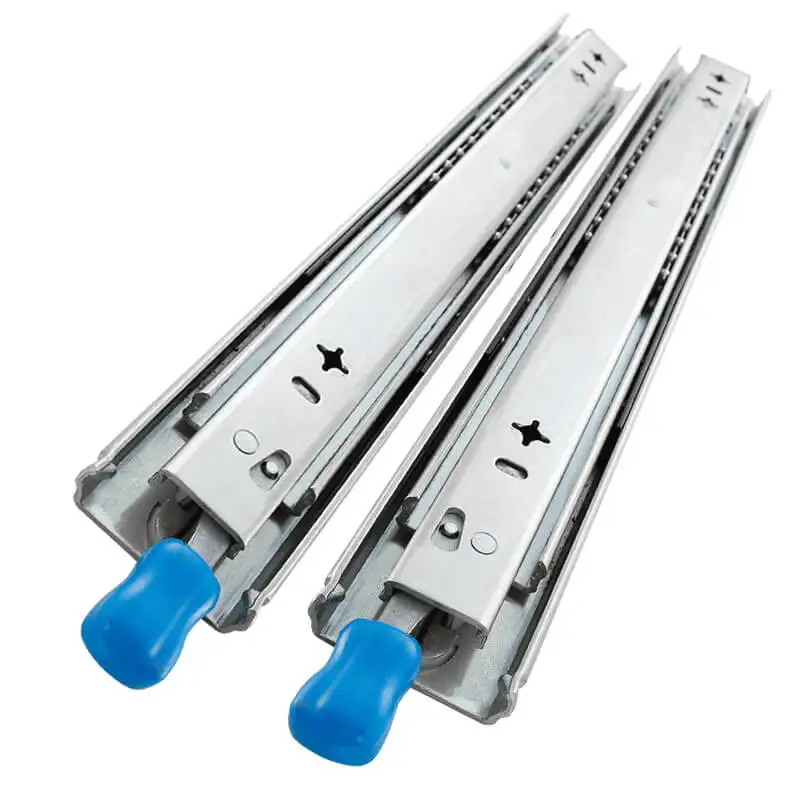

AOLISHENG 53MM industry Rare rails heavy drawers Q2352 2.0 Material thickening with padlock Sliding rail gently strip Section 3 telescopic guide for drawers Total load capacity 120KG