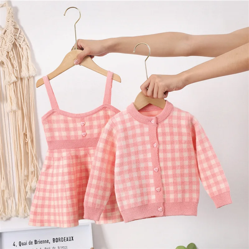 

Kids Clothes Girls Sets High Quality Fashion New 2023 Winter Fashion Cashmere Sets Cute Warm Comfortable