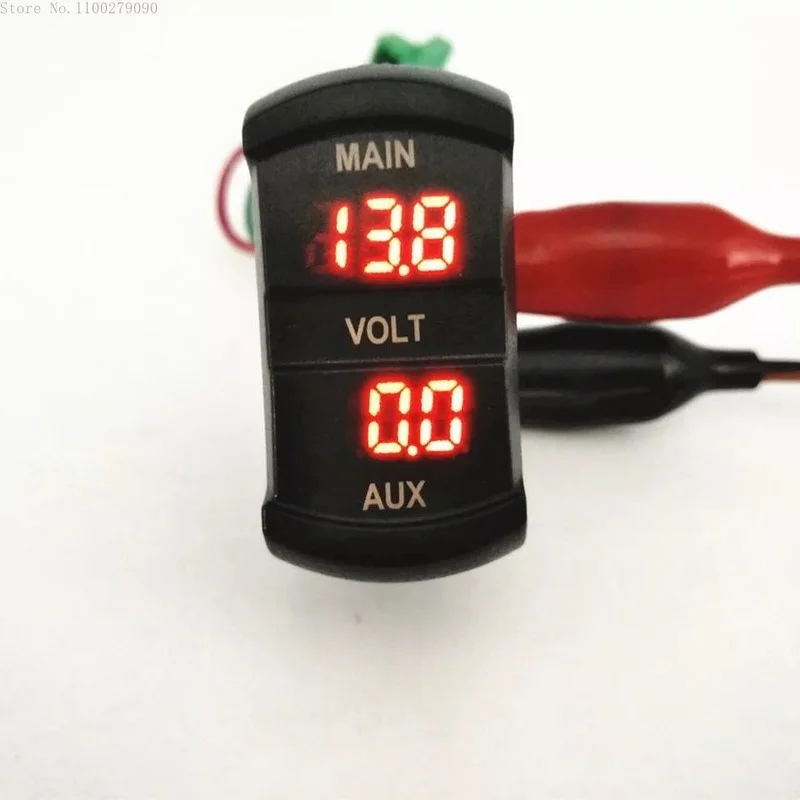 

LED Digital Double Voltmeter Aus Display Meter Battery Volume Monitoring Meter for 12V-24V Car Motorcycle Boat Vehicles Retrofit