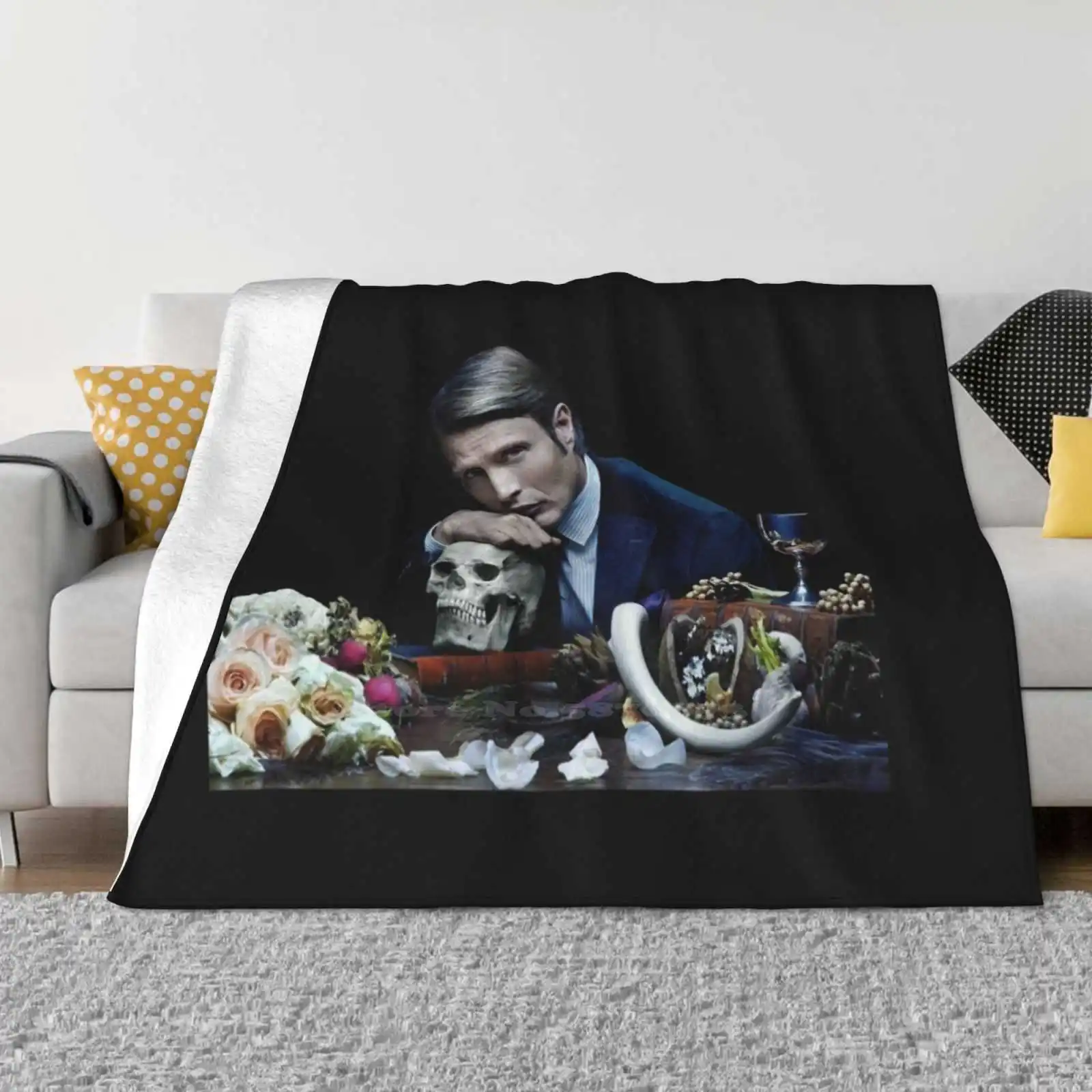 Новое поступление Модное теплое фланелевое одеяло для отдыха Mads Mikkelsen Hannibal Lecter