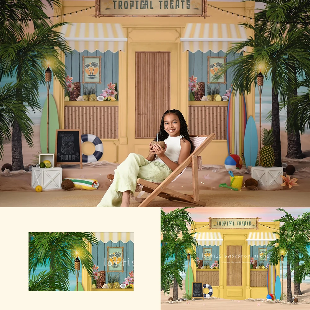 Фоны с тропическими лакомствами летний пляж детская фотография фотосессия мир