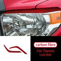 for toyota tundra 2014 2018 real carbon fiber headlight eyebrow eyelip sticker trim car interior accessories