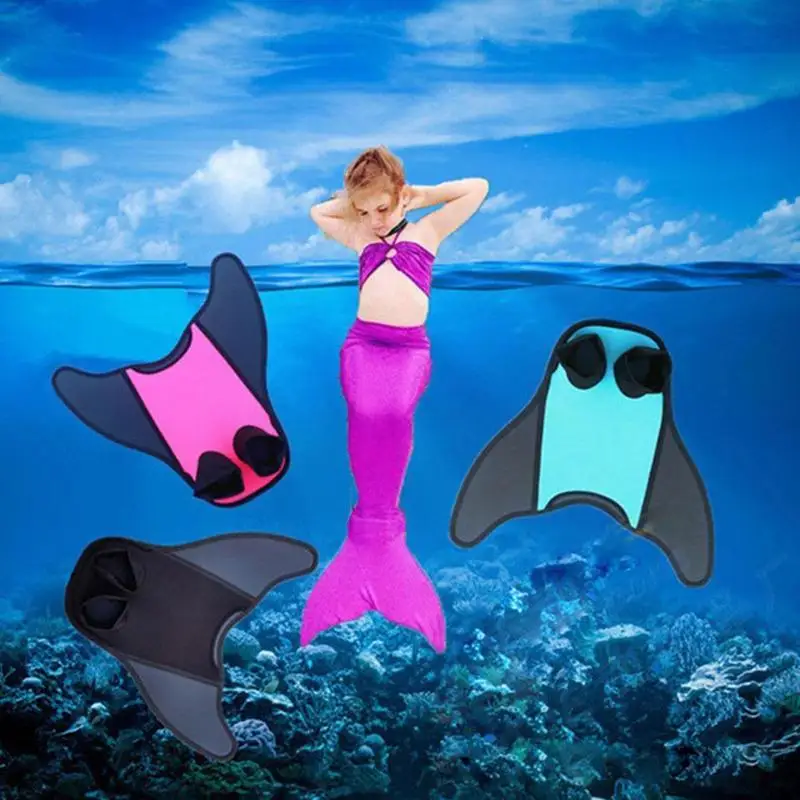 

Children Kid Mermaid Swimming Fins Duck Flippers Rubber Fins Neutral Diving Equipment Short Size Adjustable Fins Swim Flipp O4i0
