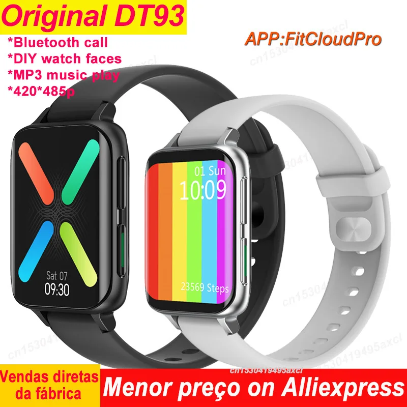 Мужские Смарт-часы DT93 оригинальные с ЭКГ ФПГ 1 78 дюйма 420*485 поддержкой звонков