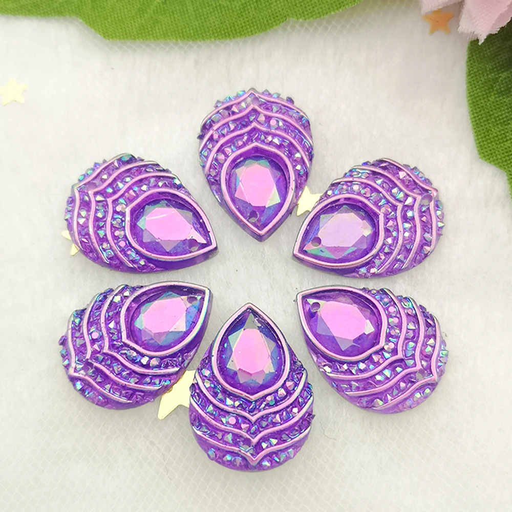 40 шт. кристаллы для украшения свадебного платья 13 х18 мм