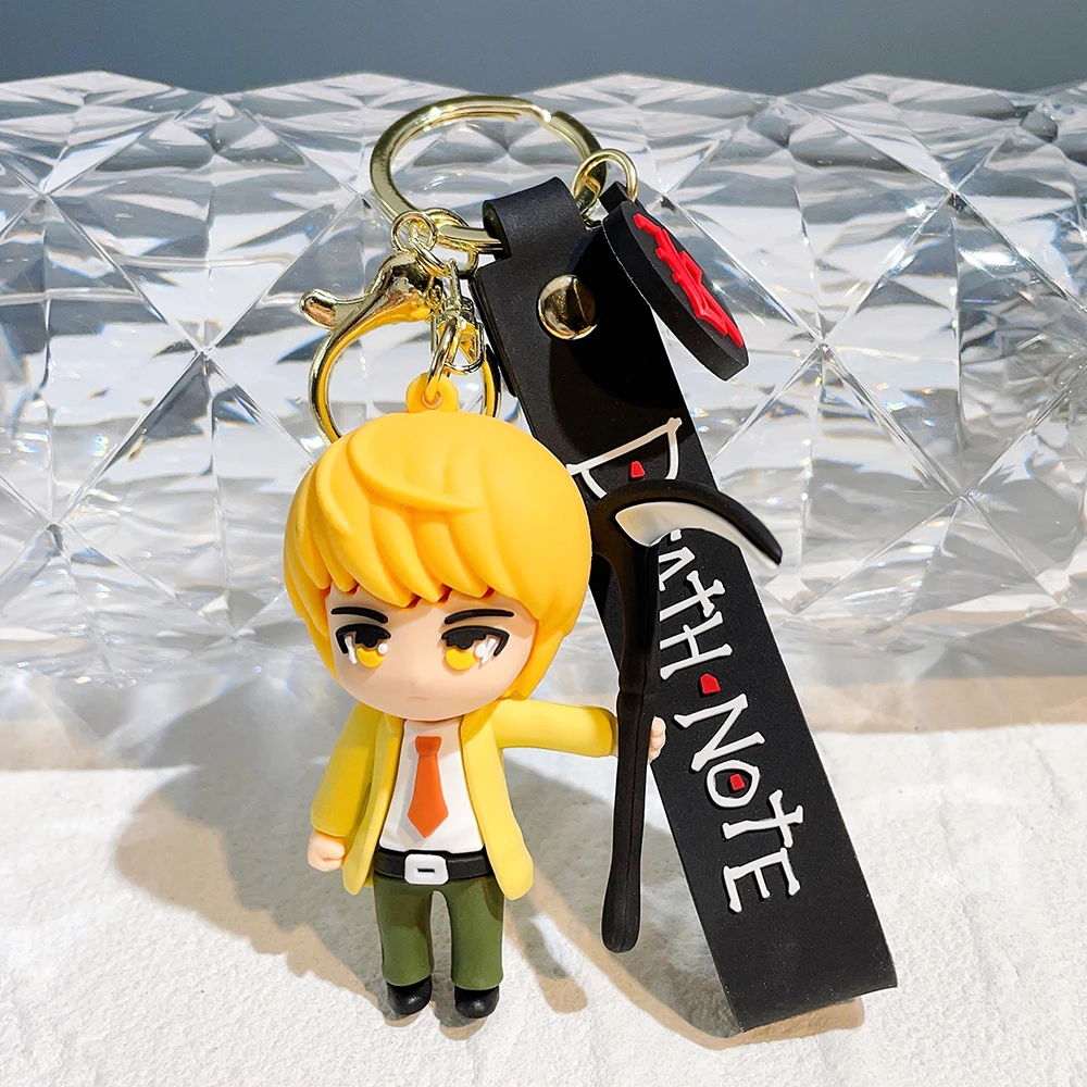 

Anime Death Note Silicone Keychains Cartoon Doll Pendant Keyholder Jewelry Cute Yagami Light Keyrings for Car Key Bag Accessory