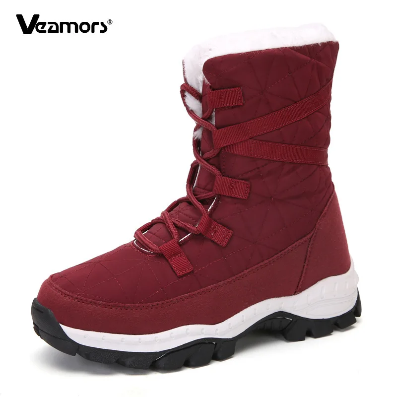 

Thick-soled Cotton Shoes Women's Winter Anti-ski Snow Boots Waterproof High Top Plus Velvet Warm Casual Lace-up High Quality