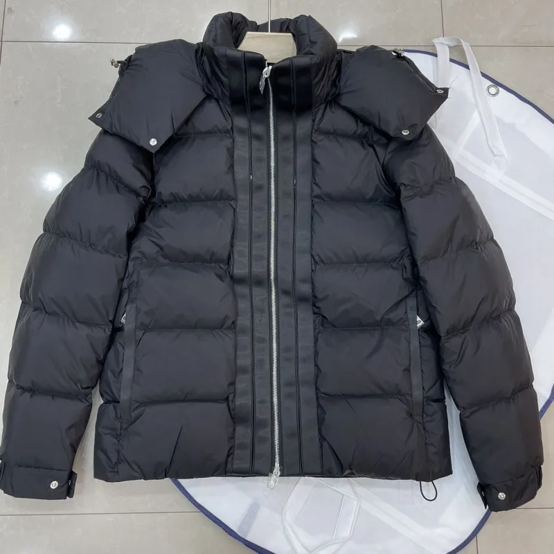 

F75 wintertime Men and women hooded Down jacket Y2K Casual jacket Back LOGO Hidden zipper Solid color comfort warm fashion coat