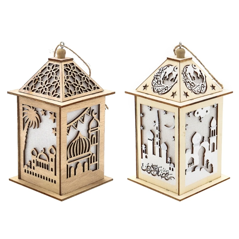 

Eid Wood Wind Light Lantern Decorative Lantern Birthday Holiday Party Decor