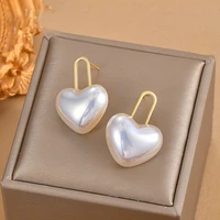2022 new cute acrylic heart stud earrings for women exquisite temperament korean earrings fashion design jewelry accessories