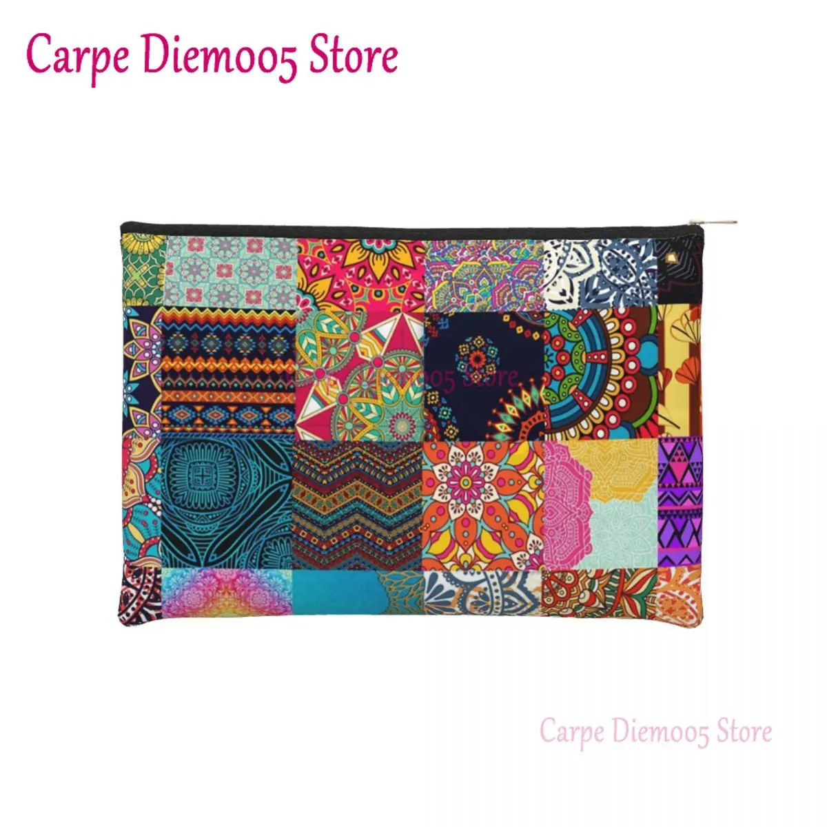 

African Print Patchwork Ethnic Design Makeup Bag Travel Cosmetic Organizer Kawaii Geometric Ankara Pattern Storage Toiletry Bags
