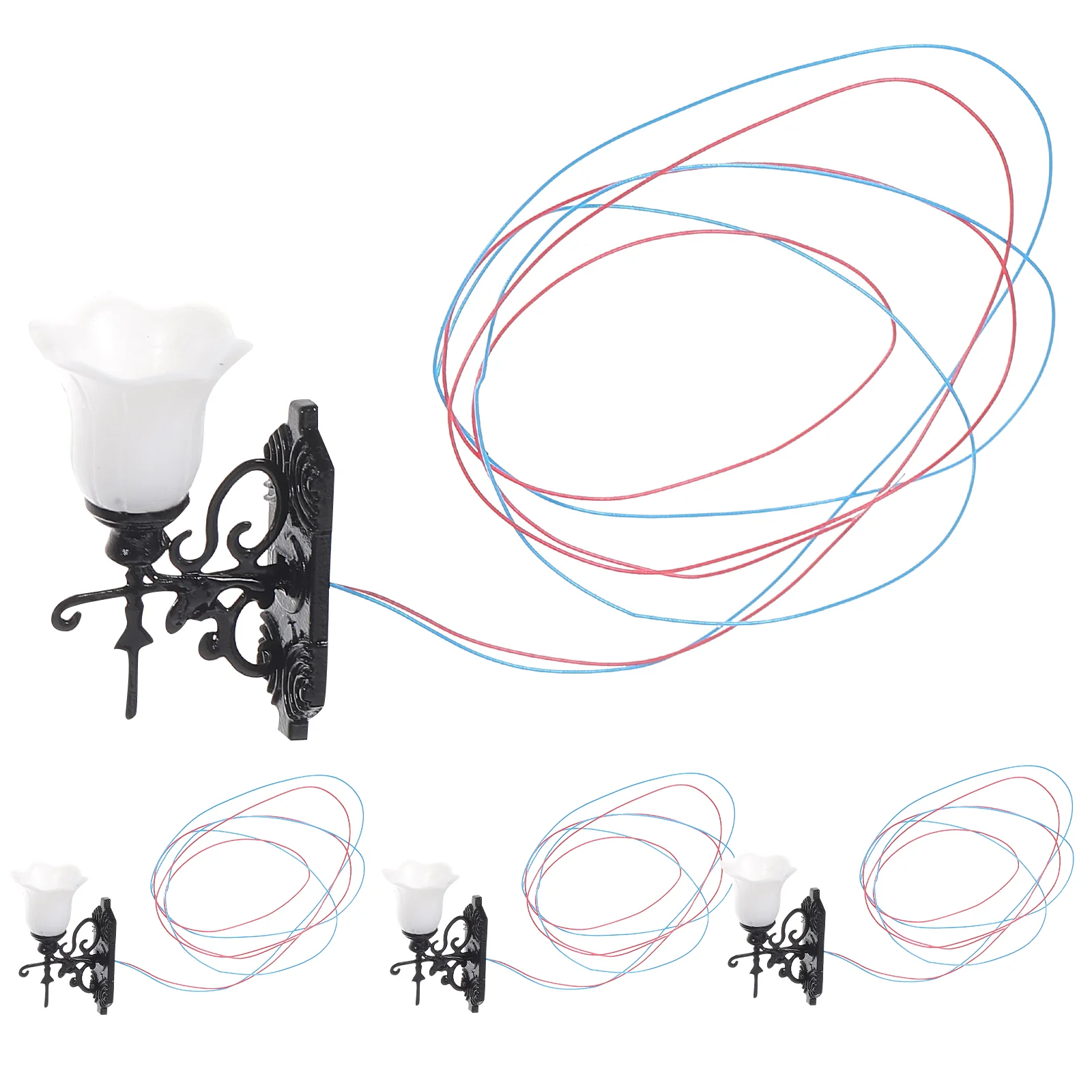 4 шт. миниатюрные настенные светильники декор для кукольного домика блестящие