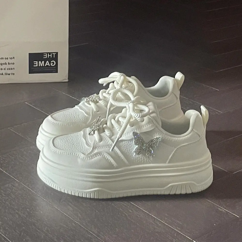 SHANPA белая спортивная обувь на платформе женская модная осенняя в корейском стиле