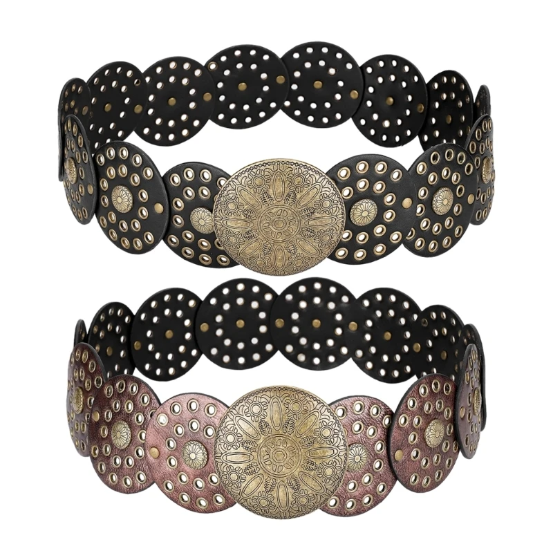 

Female Waist Belt Teens Girl Round Buckle Belt for Jeans Shorts Women Accessory