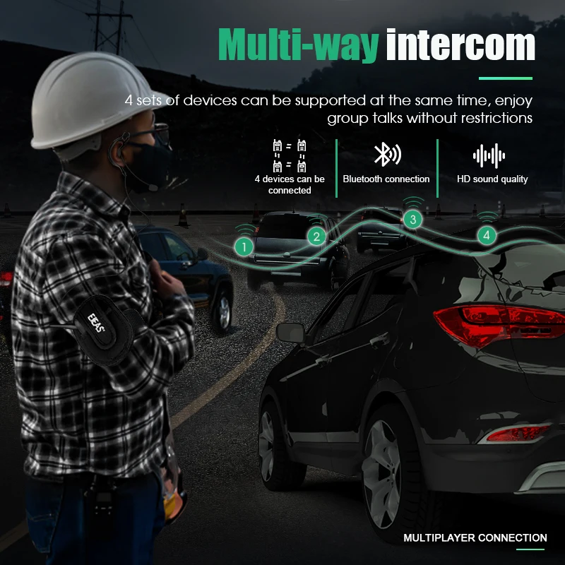 XINOWY 3 шт. V4C Мотоциклетные наушники для судей с Bluetooth-интеркомом, полнодуплексная связь, 1200 м, футбольные внутриканальные наушники с сумкой для переноски и функцией интеркома (art.: 3920dcb802682) - 3920dcb802682
