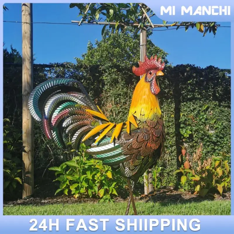 

Chicken Sculpture Standing Animal Metal Chicken Lawn Ornament Chicken Statue For Yard Decor Rooster Statues Waterproof Sunscreen
