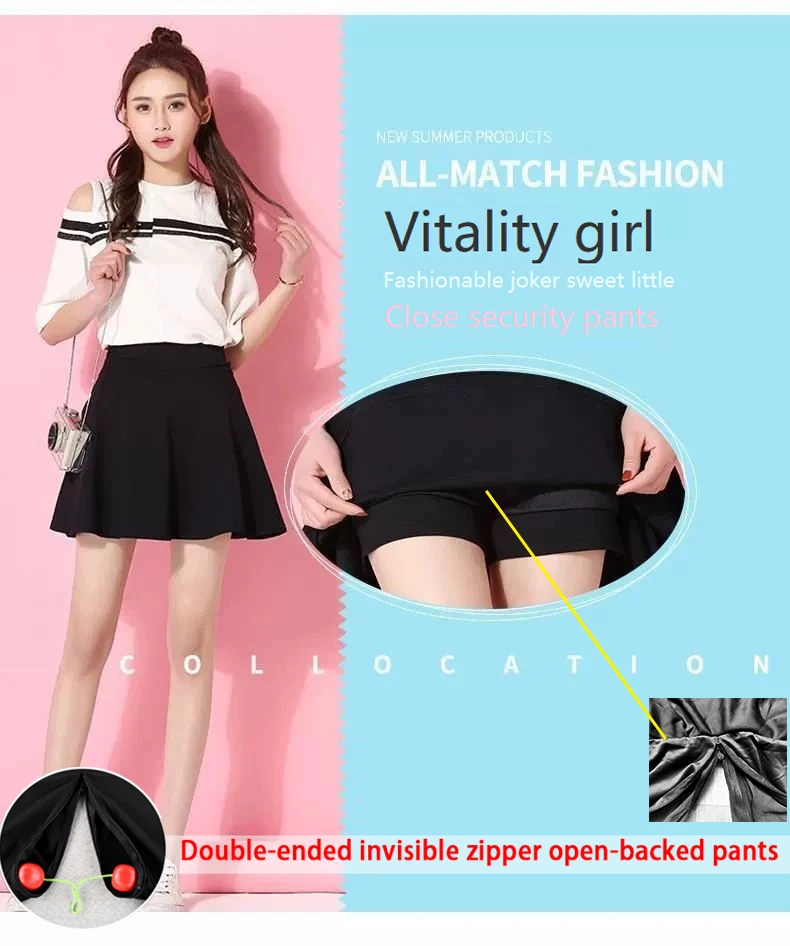 

Черная юбка женская плиссированная юбка весна-осень юбка с высокой талией брюки с открытой промежностью для улицы сексуальные брюки черные...