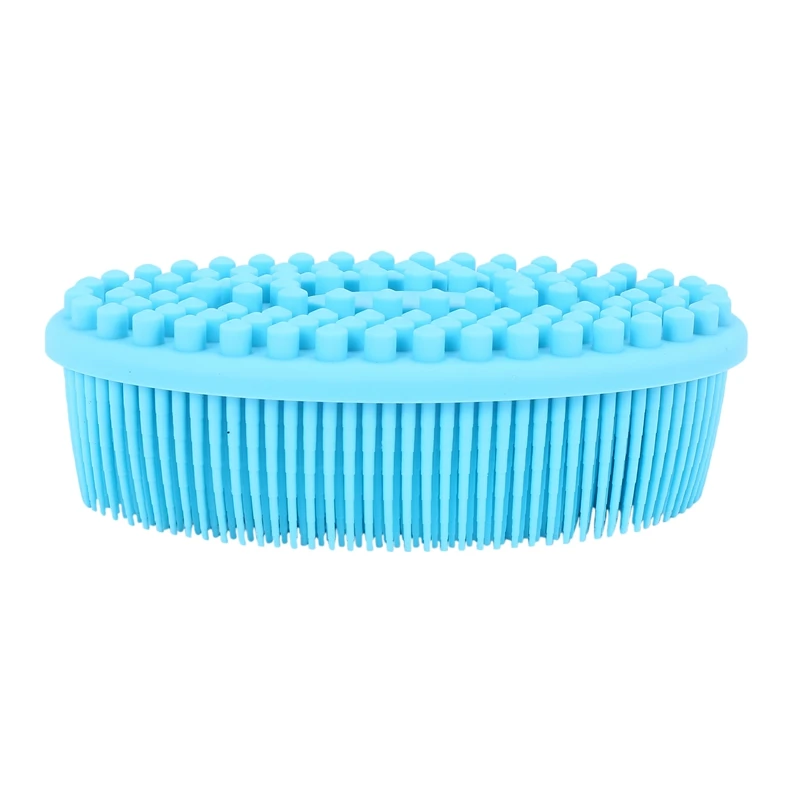 

Blue Soft Silicone Body Brush Massage Scrub Bath Brush For Baby Shower Washing Exfoliating Gloves Foot Scrubber