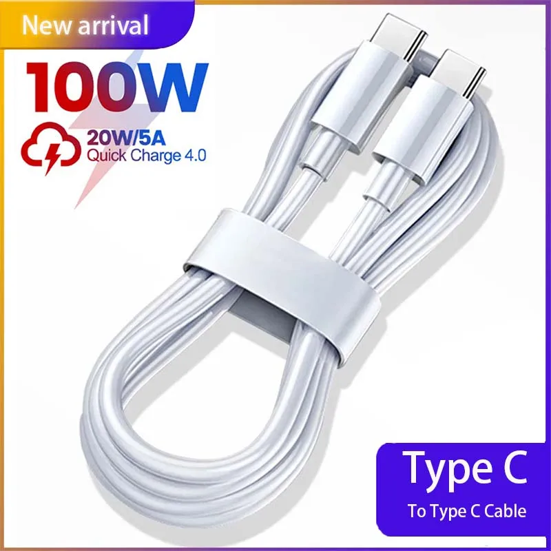 

PD 100W Fast Charge Cable USB C to USB Type-C Cable For Huawei P30 Samsung Xiaomi Phone Data Line Quick Charge Accessories