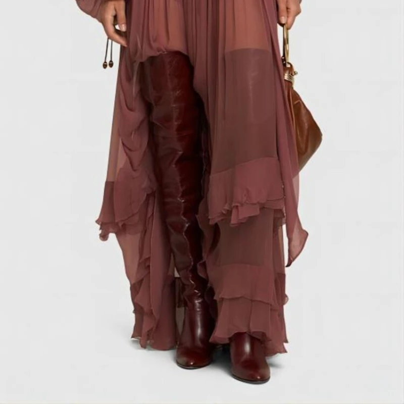 European and American Fashion High Heels Over The Knee Show Boots for Women Autumn Winter Strap Knight