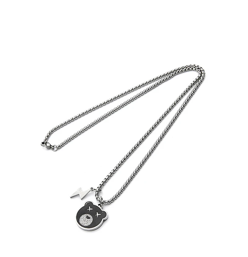 Модное ожерелье из сплава в стиле хип-хоп подвеска виде медведя подходит ко всему