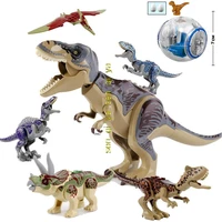 disney jurassic park world dinosaurs indoraptor triceratops indominus rex t rex model building blocks toys for children