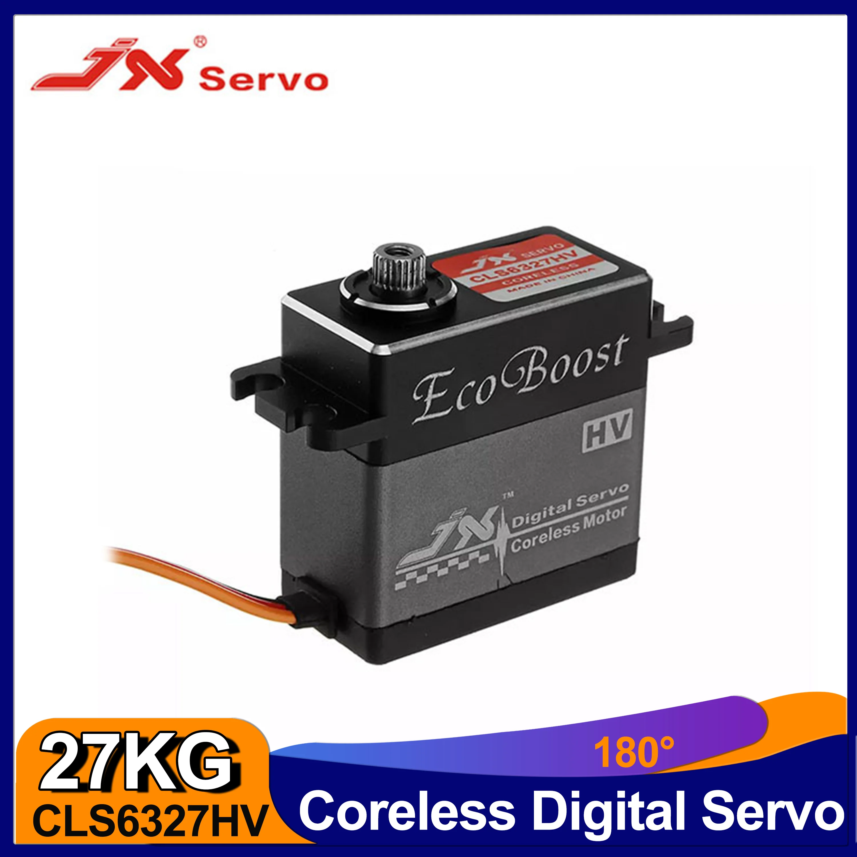 Цифровой сервопривод без сердечника JX CLS6327HV, 27 кг, большой крутящий момент 180 °, ЧПУ, алюминиевая фотопередача, аксессуары для радиоуправляемых автомобилей, дронов